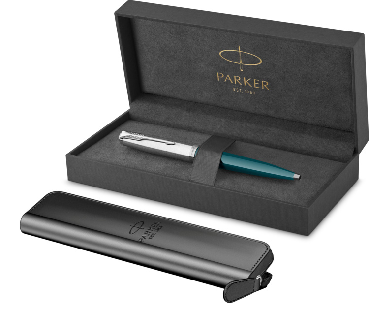 Шариковая ручка Parker 51 CORE TEAL BLUE CT, стержень: M, цвет чернил: black, в подарочной упаковке.