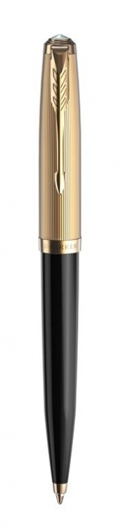 Шариковая ручка Parker 51 DELUXE BLACK GT, цвет чернил черный