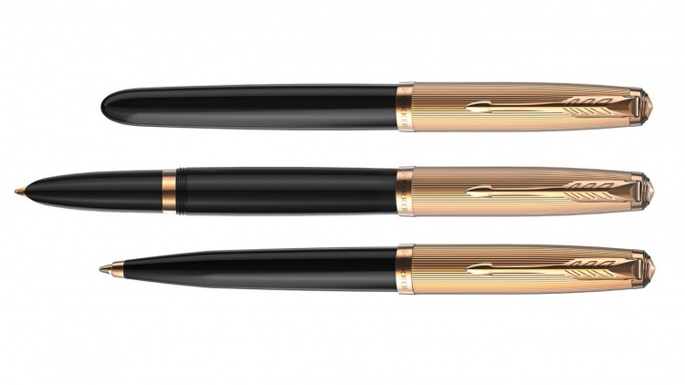 Шариковая ручка Parker 51 DELUXE BLACK GT, стержень: M, цвет чернил: black, в подарочной упаковке.