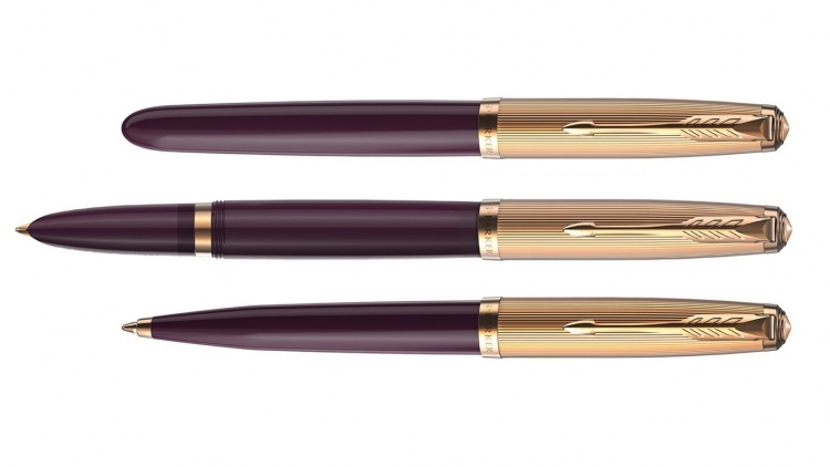 Перьевая ручка Parker 51 DELUXE PLUM GT, перо: F, цвет чернил: black, в подарочной упаковке.