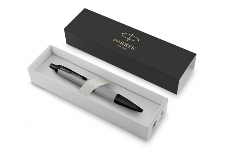 Шариковая ручка Parker IM Achromatic, Grey BT,стержень: M, цвет чернил: blue, в подарочной упаковке.