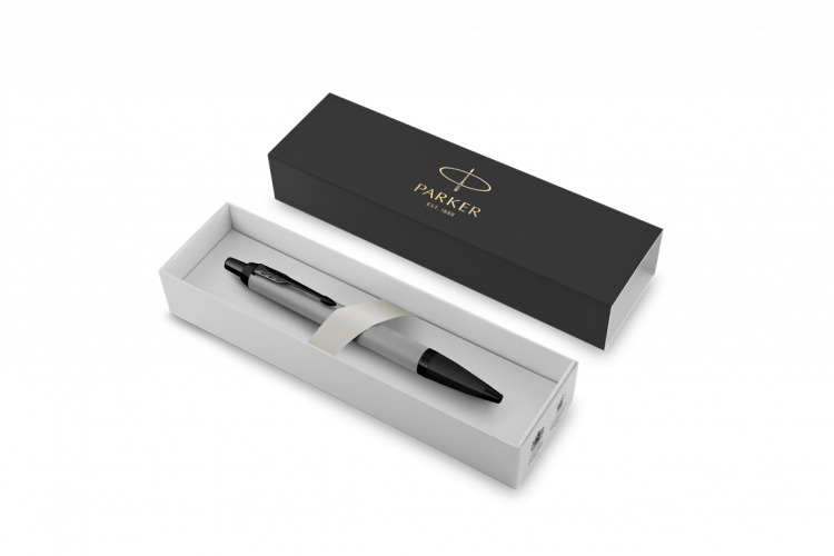 Шариковая ручка Parker IM Achromatic, Grey BT,стержень: M, цвет чернил: blue, в подарочной упаковке.