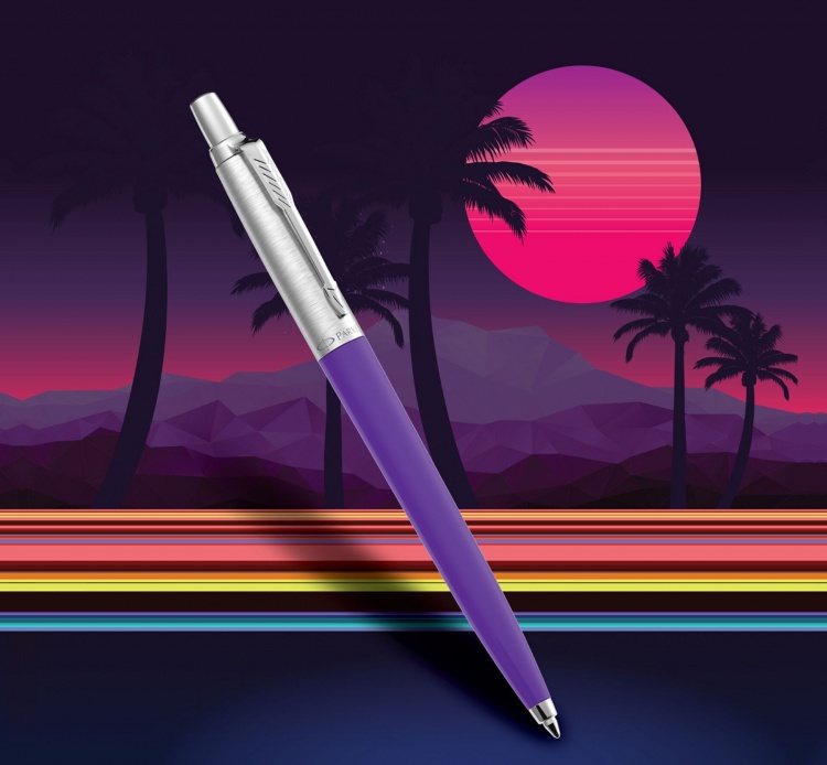 Набор из 2х ручек шариковых Parker "Jotter Originals Duo Pop Art" цветt:Marigold/Frosty Pur CT", чернила син, в блистере 2шт.