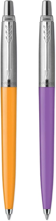 Набор из 2х ручек шариковых Parker "Jotter Originals Duo Pop Art" цветt:Marigold/Frosty Pur CT", чернила син, в блистере 2шт.