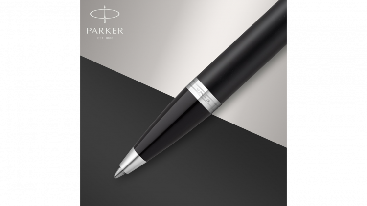 Шариковая ручка Parker IM Mat Black CT, стержень: M, цвет чернил: blue, в подарочной упаковке.