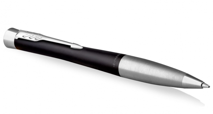 Шариковая ручка Parker Urban (матовый черный лак) Muted Black Chrome Trim, стержень: M, цвет чернил: blue, в подарочной упаковке.