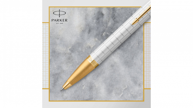 Шариковая ручка Parker IM Premium K318  Pearl GT, стержень: M, цвет чернил: blue, в подарочной упаковке.