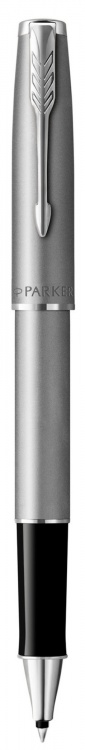 Ручка роллер Parker Sonnet T546  Stainless Steel CT F черные чернила, в подарочной коробке