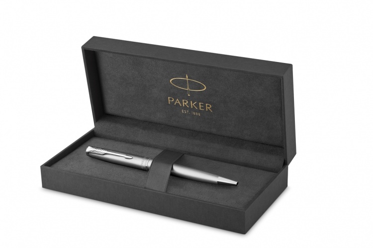 Шариковая ручка Parker Sonnet Stainless Steel CT, толщина линии M, цвет чернил черный, в подарочной упаковке