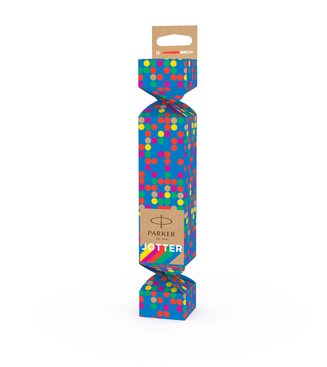 Ручка шариковая Parker "Jotter Orig.Gifting Crackers Red Vermilion"син, 1.0мм, кноп.,упак."конфета"