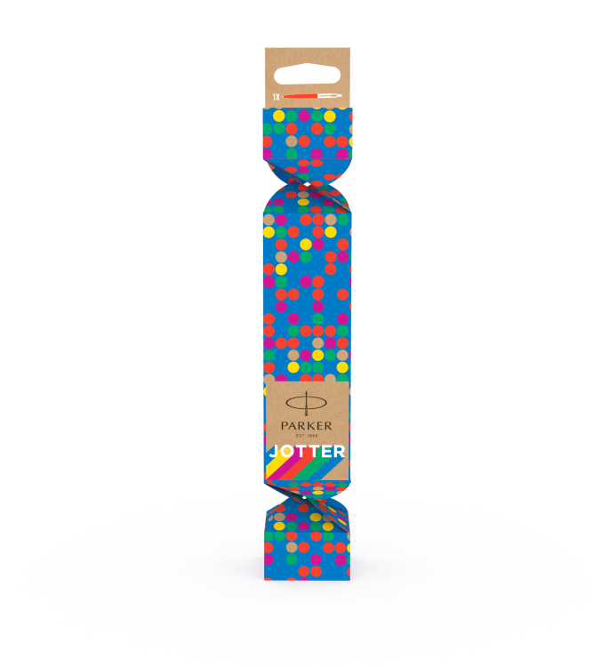 Ручка шариковая Parker "Jotter Orig.Gifting Crackers Red Vermilion"син, 1.0мм, кноп.,упак."конфета"