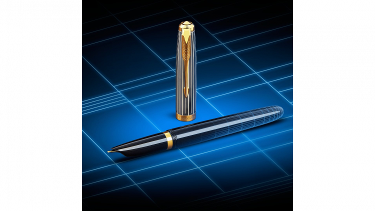 Перьевая ручка Parker 51 Premium Black GT, перо: M/F, чернила: Black,Blue, в подарочной упаковке.