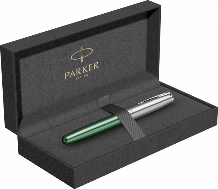 Перьевая ручка Parker Sonnet Essentials Green SB Steel CT, перо: F, цвет чернил black, в подарочной упаковке.