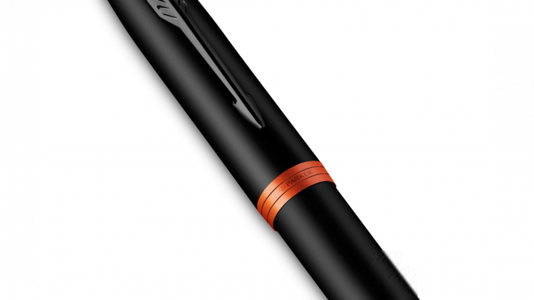Перьевая ручка Parker IM Vibrant Rings Flame Orange, стержень:F/M, цвет чернил: blue, в подарочной упаковке.