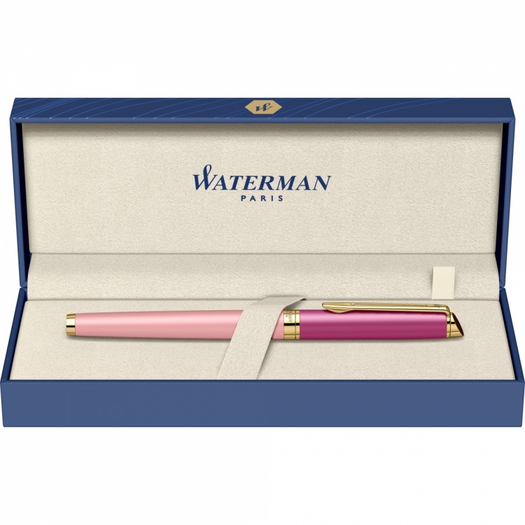 Перьевая ручка Waterman Hemisphere Colour Blocking  Pink GT F сталь нержавеющая/позолота F син. черн. в подарочной коробке