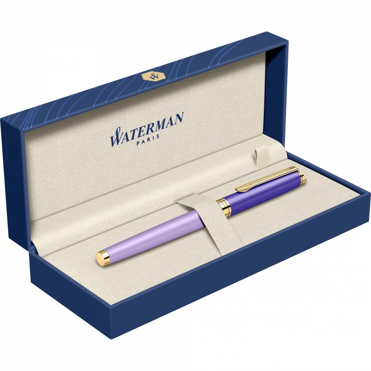 Перьевая ручка Waterman Hemisphere Colour Blocking Purple GT F сталь нержавеющая/позолота F син. черн. в подарочной коробке