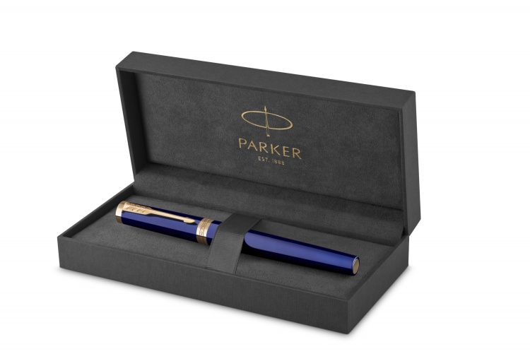Перьевая ручка Parker "Ingenuity Blue GT" перо: F, цвет чернил: blue/black, в подарочной упаковке.