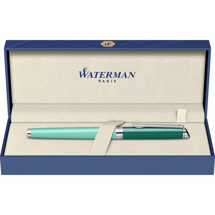 Перьевая ручка Waterman Hemisphere Colour Blocking Green CT F сталь нержавеющая F син. черн. в подарочной коробке