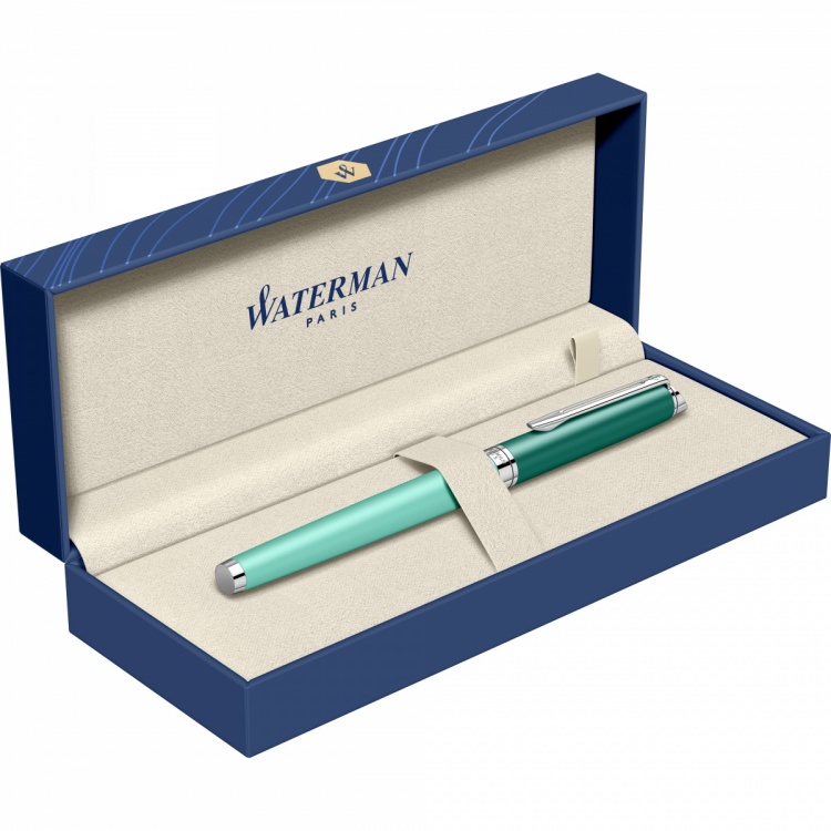 Перьевая ручка Waterman Hemisphere Colour Blocking Green CT F сталь нержавеющая F син. черн. в подарочной коробке