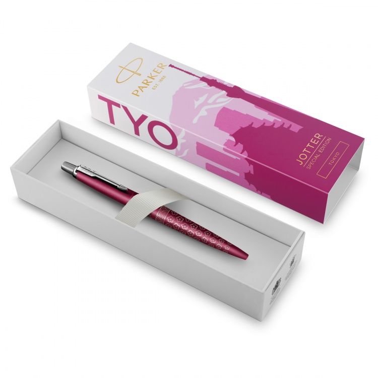 Ручка шариковая Parker "Jotter Tokyo Pink CT" стержень: M, цвет чернил: blue, в подарочной упаковке.