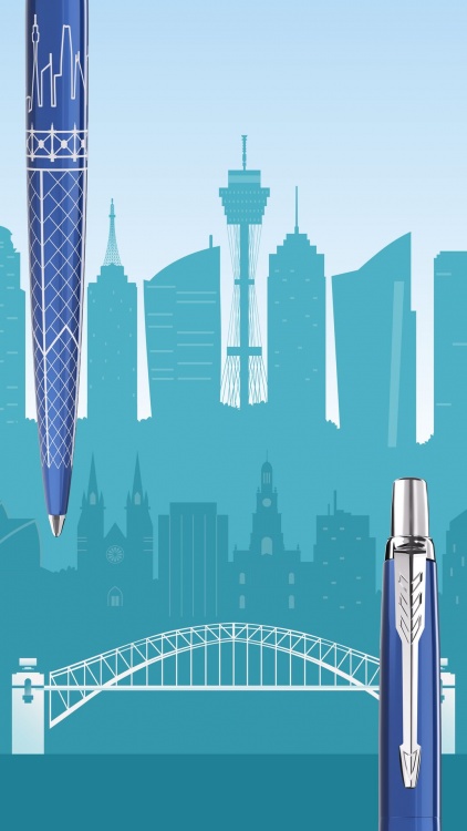 Ручка шариковая Parker "Jotter Global Icons SE Sydney CT" стержень: M, цвет чернил: blue, в подарочной упаковке