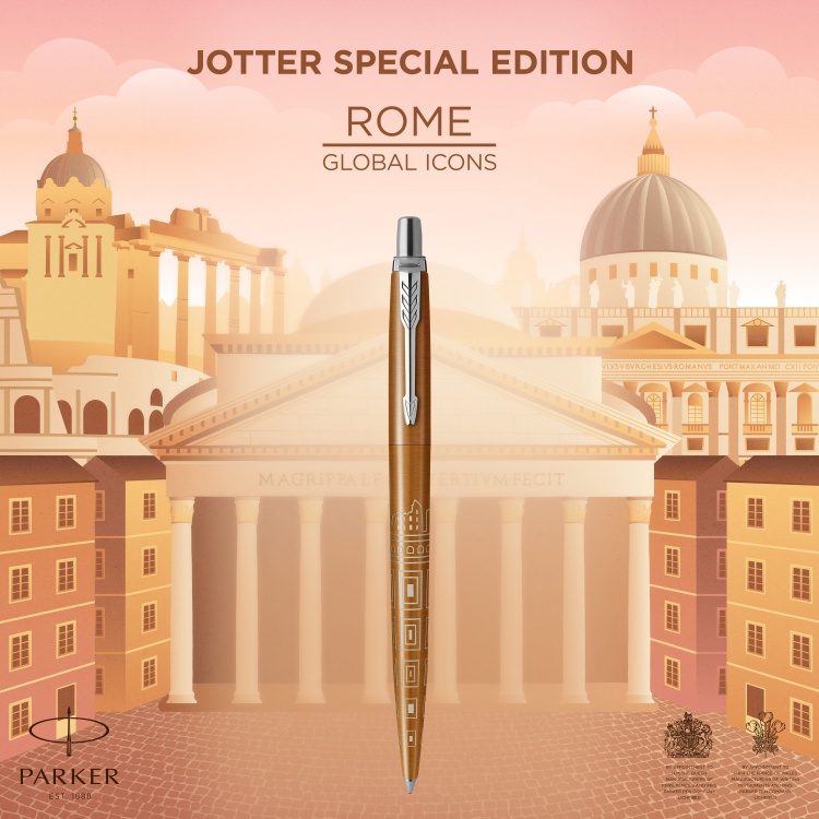 Ручка шариковая Parker "Jotter Rome Bronze CT" стержень: M, цвет чернил: blue, в подарочной упаковке.