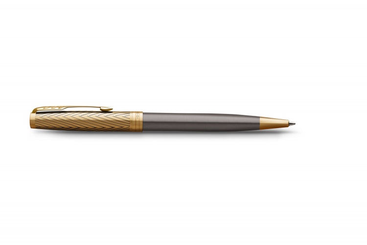 Шариковая ручка Parker Sonnet Pioneers K542 Gray and Gold, стержень: M, цвет чернил: black, в подарочной коробке