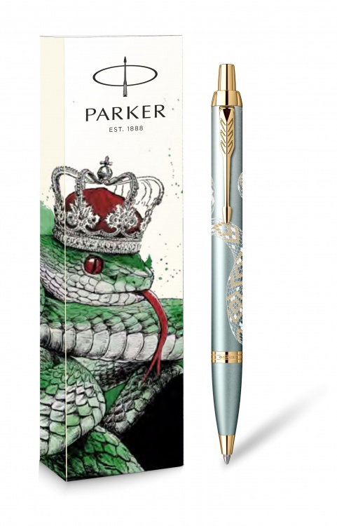 Ручка шариковая Parker "IM SNAKE Special Edition GREEN Gradient GT", цвет чернил: Blue, 1,0мм, в подарочной упаковке