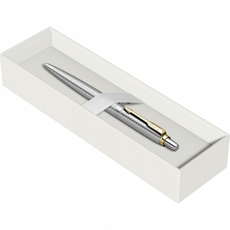 Шариковая ручка Parker "Jotter 70th Stainless Steel GT", стержень: Mblue (толщина линии 1,0мм) в подарочной коробке