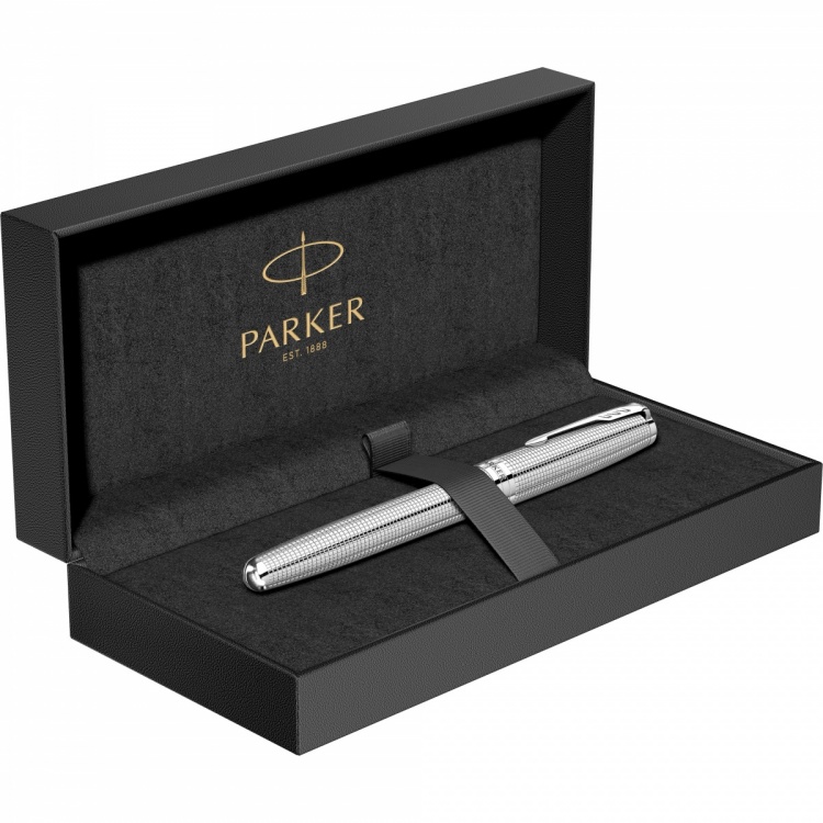 Ручка-роллер Parker "Sonnet Cisele Palladium Special Edition CT" цвет чернил черный, 0,8 мм в подарочной упаковке