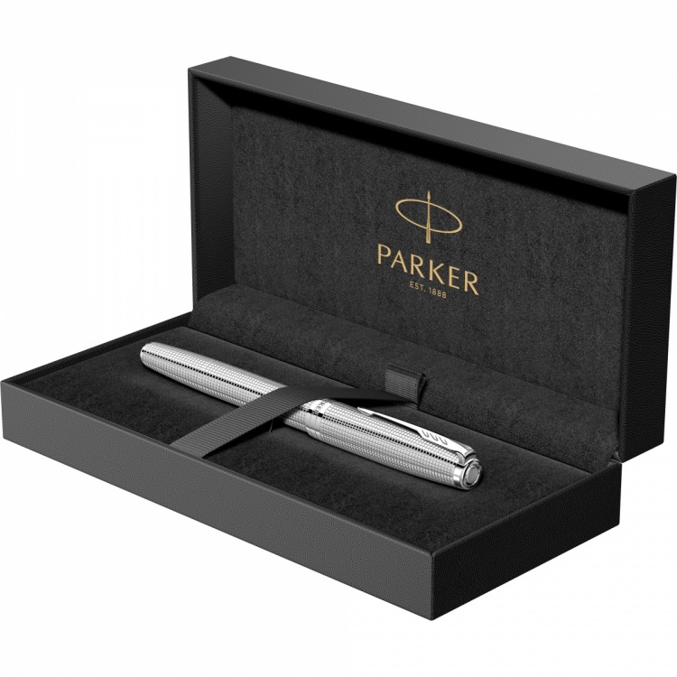 Ручка-роллер Parker "Sonnet Cisele Palladium Special Edition CT" цвет чернил черный, 0,8 мм в подарочной упаковке