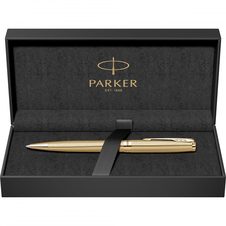 Ручка шариковая Parker Sonnet Royal SE Cisel&eacute; Golden , стержень: M, цвет чернил: black, в подарочной упаковке