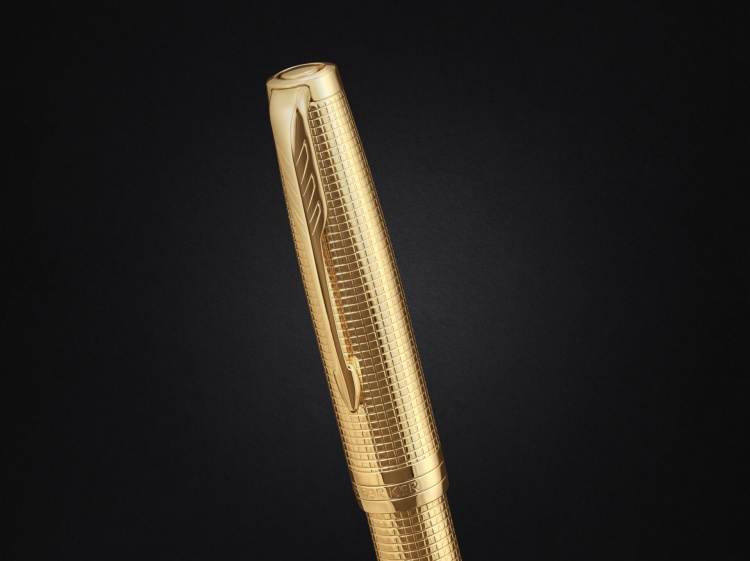 Ручка шариковая Parker Sonnet Royal SE Cisel&eacute; Golden , стержень: M, цвет чернил: black, в подарочной упаковке