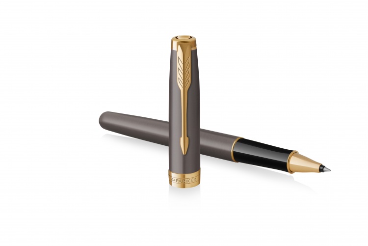 Ручка-роллер Parker Sonnet Core Gray GT, стержень: F, цвет чернил: black, в подарочной упаковке