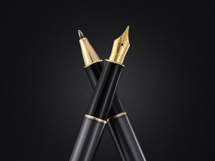 Ручка-роллер Parker Sonnet Core Gray GT, стержень: F, цвет чернил: black, в подарочной упаковке