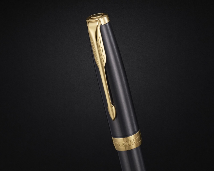 Ручка-роллер Parker Sonnet Core Gray GT, стержень: F, цвет чернил: black, в подарочной упаковке