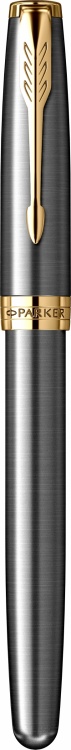 Ручка-роллер Parker Sonnet Core Gray GT, стержень: F, цвет чернил: black, в подарочной упаковке