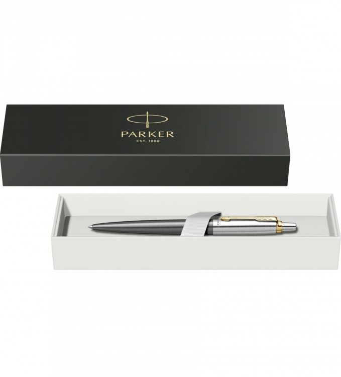 Шариковая ручка Parker Jotter Grey Core GT Mblue в подарочной коробке