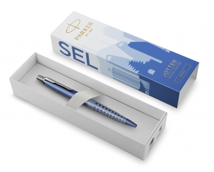 Ручка шариковая Parker "Jotter Seoul Blue CT" синяя, 1,0мм, кнопочн., подарочная упаковка
