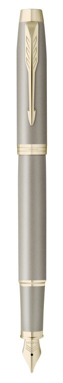 Ручка перьевая Parker "IM Sandstone Champagne PVD Trim" синяя, 0,8мм, подарочная упаковка