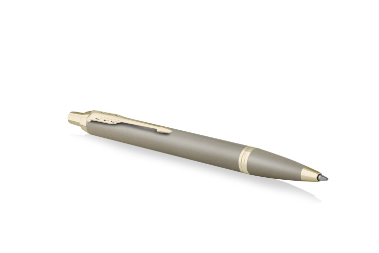 Ручка шариковая Parker  Parker "IM Sandstone Champagne PVD Trim" синяя, 1,0мм, подарочная упаковка