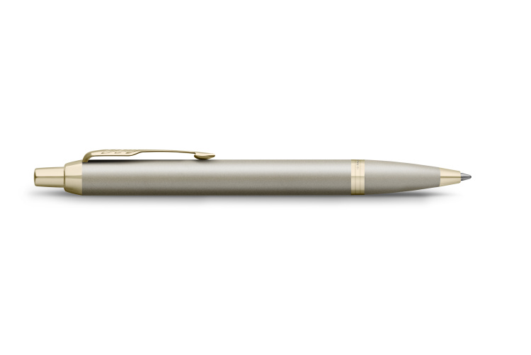 Ручка шариковая Parker  Parker "IM Sandstone Champagne PVD Trim" синяя, 1,0мм, подарочная упаковка