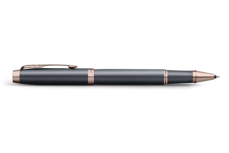 Ручка-роллер Parker "IM Slate Rose Gold PVD Trim" черная, 0,5мм, подарочная упаковка