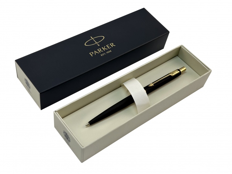 Ручка шариковая Parker "Classic Matte Black GT" синяя, 1.0мм, кнопочн., подар. упак.