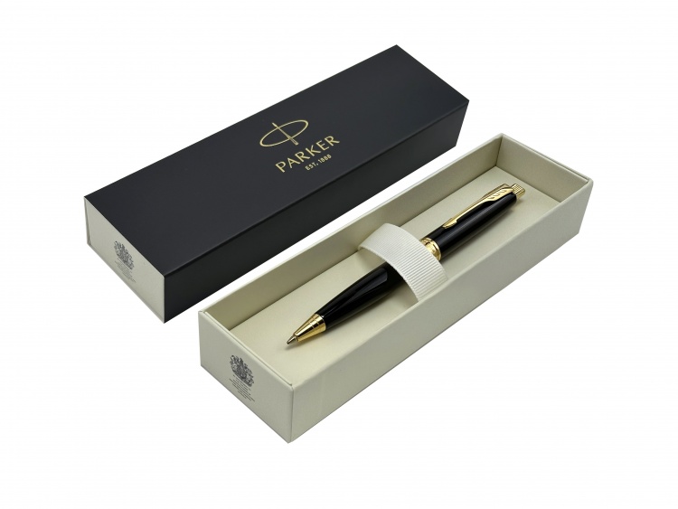 Ручка шариковая Parker "Aster Black GT " синяя, 1.0мм, кнопочн., подар. упак.