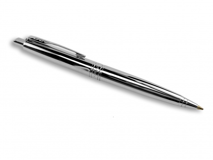 Ручка шариковая Parker "Aster shiny chrome CT" синяя, 1.0мм, кнопочн., подар. упак.