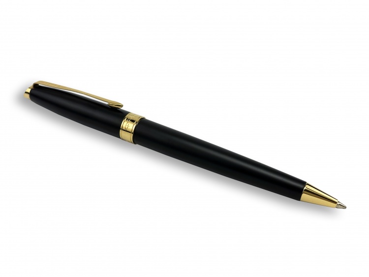 Ручка шариковая Parker "Fusion Matte Black GT " синяя, 1.0мм, кнопочн., подар. упак.