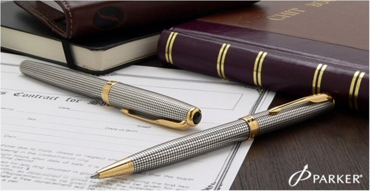 Шариковая ручка Parker Sonnet K534, цвет: Cisele (серебро 925 пробы, 11.00) ,  стержень: Mblack