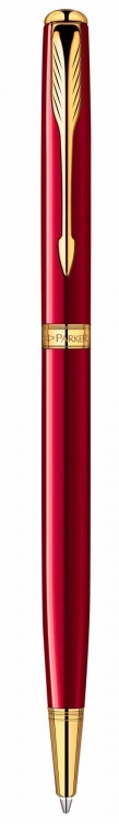 Шариковая ручка Parker Sonnet Slim K439, цвет: LaqRed GT,  стержень: M черный