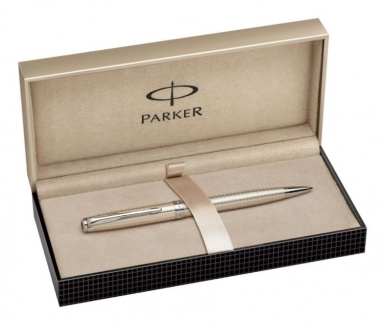 Шариковая ручка Parker Sonnet`10  Cisele Decal, K535 (серебро 925 пробы) цвет: Silver CT, стержень: Mblk GB